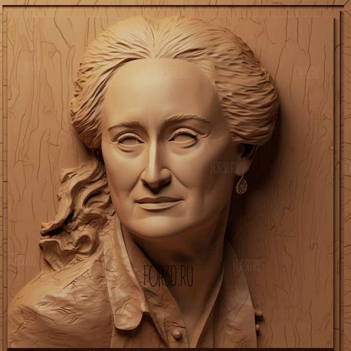 Meryl Streep 2 stl model for CNC